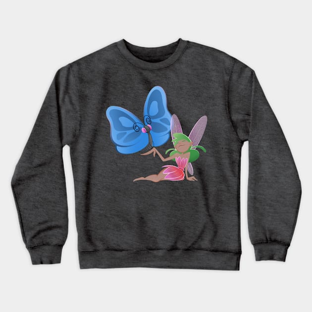 Fluttery Friend Crewneck Sweatshirt by candice-allen-art